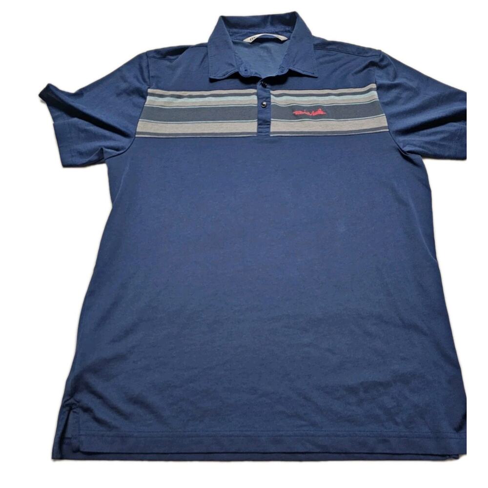 Travis Mathew Golf Polo Shirt Men’s Large Gray Blue Pima Cotton Polyester